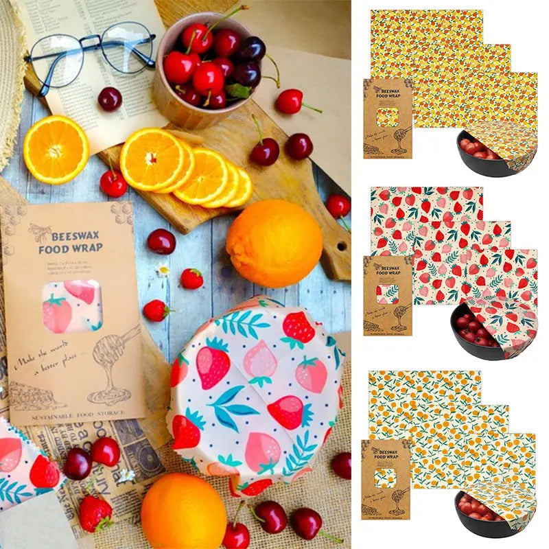 Reusable Beeswax Storage Wrap - Set of 3